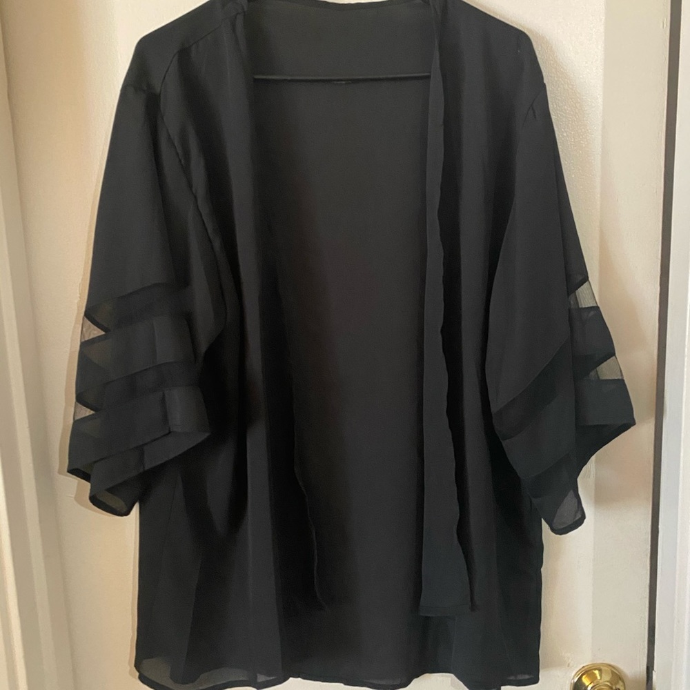 Black sheer kimono